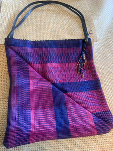 Hand Woven Tribal Textile Tote Bag With Beaded Tassel