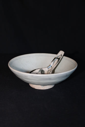 Early Qing Dynasty Monochromatic Ceramic Bowl with spoon (1644-1800)
