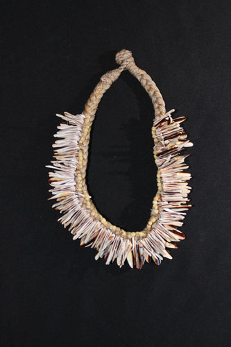 Rope with White and Brown Shell Necklace