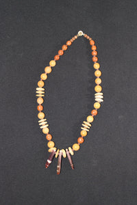 Painted Wood with Shell Necklace