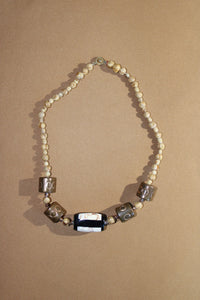 Mala, Bone and Copper Finish Necklace