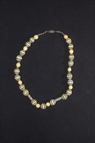 Sandawood and Striped Mala Beads Necklace